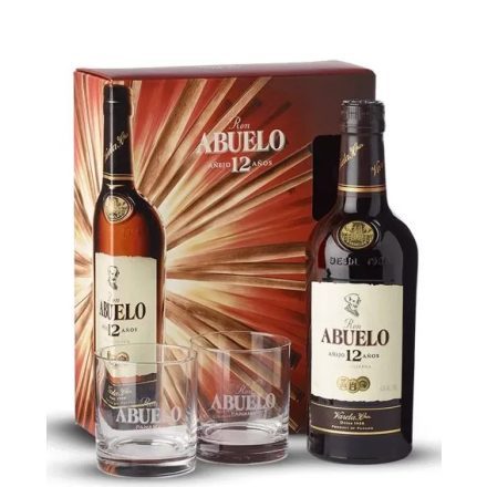 Abuelo 12y 40% 0.7l + 2 pohár díszdoboz