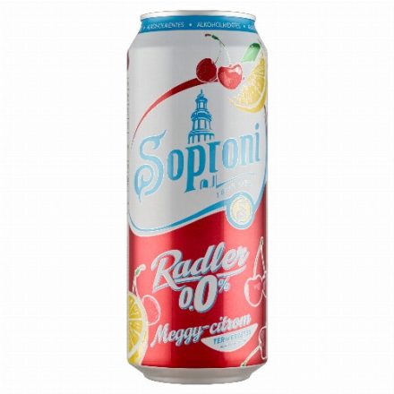 Soproni Radler Meggy-Citrom 0.0% 0.5l drs